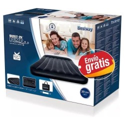 Colchón Inflable Doble Con Bomba Eléctrica, Almohada Bestway