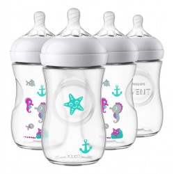 Set 4 Teteros Natural 9 Onz Avent Caballo De Mar Scf659/47