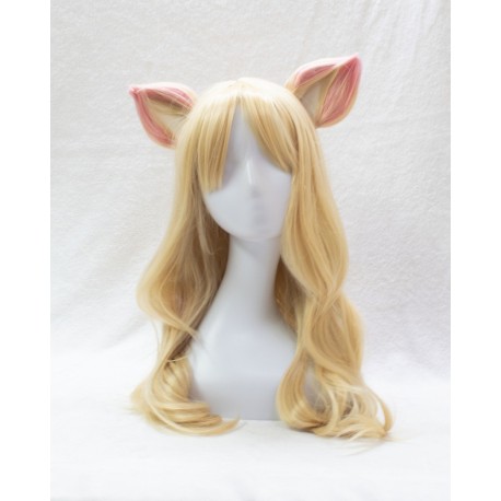 Peluca League Of Legends Cosplay Ahri Lisa Larga 80cm