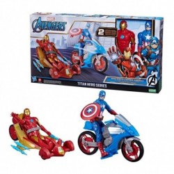 Figura Y Vehículo 2pk Marvel Avengers Titan Heroes Series