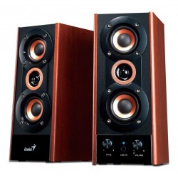 Parlantes Altavoz Pc Genius Madera 20w Subwoofer 3.5 Stereo