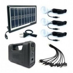 Panel Energia Solar Kit Gdlite 9v 3-7w + 3 Bombillos