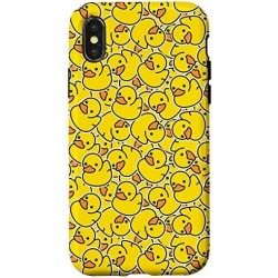 Estuche Con Patrón De Amante De Pato Duckie De Goma Amarillo