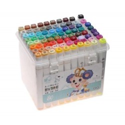 Juego Marcadores En Alcohol Caja Transparente X 80