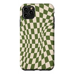 Estuche Trippy Swirl A Cuadros Torcido Verde Oliva Y Canela