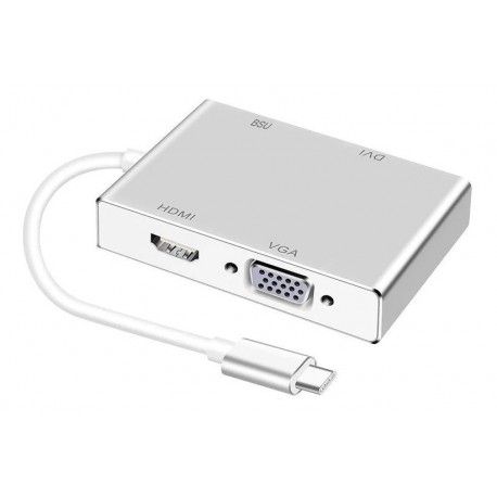 Tipo-c 3.1 Hdmi + Vga + Dvi + Usb3.0 Convertidor Usb-c