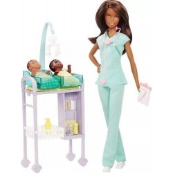Barbie Doctora Cuidados Del Bebe Pediatra Ref Dvg12