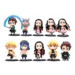 Demon Slayer Tanjiro Nezuko Zenitsu 10 Figuras En Bolsa