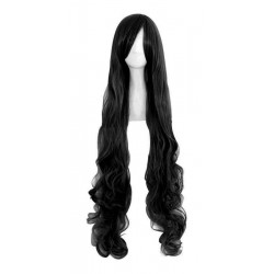 ¡ Peluca De Kanekalon Ondulada 100cm Cosplay Negro !!