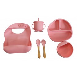 Alimentacion Bebe Niño Vajilla Plato Vasos Cubierto Silicona