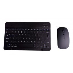 Kit Teclado Mouse Bluetooth Tablet Pc Celular Recargable