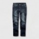 Jeans Superajustados De Tiro Medio Para Niñas - Azul Oscuro