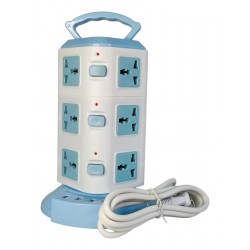 Multitoma Eléctrica Vertical Universal 9 Conexiones 3 Usb