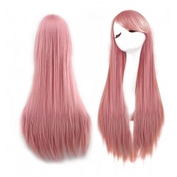 ¡ Peluca Cosplay Lisa 80cm Kanekalon Palo De Rosa !!