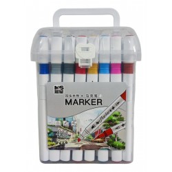 Kit Caja Plumones Marcadores Ropa Maquetas X48 Unidades