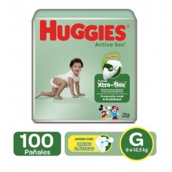 Pañales Huggies Active Sec Etapa 3/g 100u