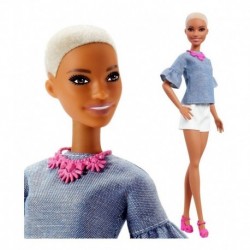 Barbie Fashionista 82 Rubia Rapada Tacones Fucsia Fnj40