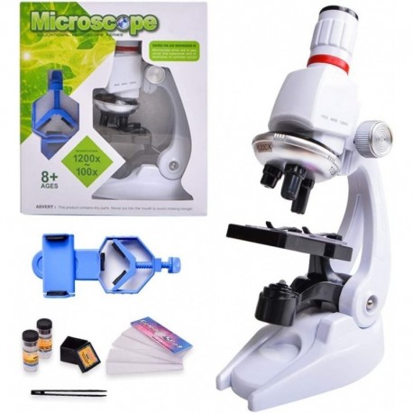 Kit Microscopio Cientifico Laboratorio Escolar 1200x - 100x
