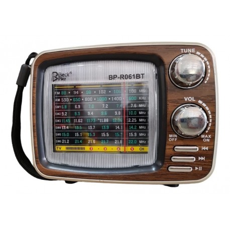 Radio Parlante Vintage Fm Am Sw Aux Usb Bateria Recargable