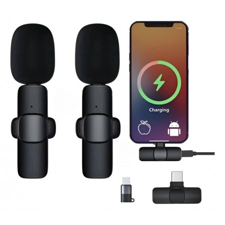 Micrófonos Inalámbricos Solapa 2 En 1 Para iPhone O Tipo C