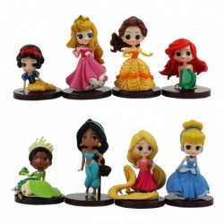 Princesas Disney Ariel Rapunzel Colección 8 Figuras En Bolsa