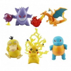 Pokémon Pikachu Charizard Gengar Squirtle 5 Figuras En Bolsa