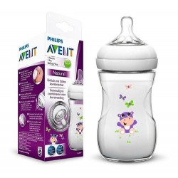 Biberon Tetero Avent Natural 9 Oz 260 Ml Hipopotamo Rosa