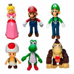 Figura Mario Colección X6 Luigi Dk Princesa Video Juego