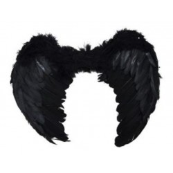 Disfraz Alas Ángel Negras Plumas Mp294 Unisex Halloween *