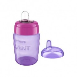 Vaso para bebés antiderrame Philips Avent Easy Sip SCF553 color rosa/violeta 1 unidad de 260mL