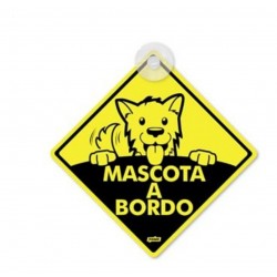 Señal Mascota A Bordo Reflectiva 14x14cm