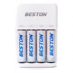 Baterias Beston Aa Recargable X 4 Pack + Cargador Pila