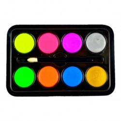 Maquillaje Artistico Pintura Neon Paleta X8 Tonos 32grs