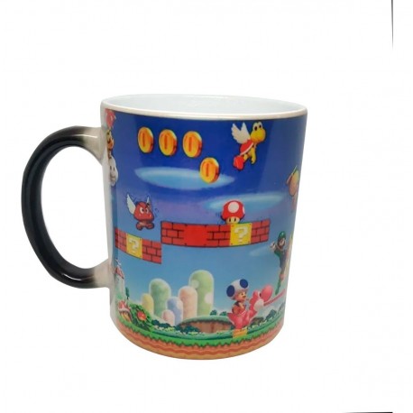 Mario Bros Mug Pocillo Mágico Mario Luigi Yoshi Bowser Jr