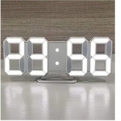 Reloj Despertador De Pared Digital LED, Reloj Despertador Digital Multifunción Con Luz Blanca De 8.5 Pulgadas, Luz Blanca