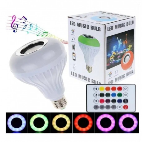 Bombillo Parlante Bluetooth Musica Led Multicolor + Control Remoto