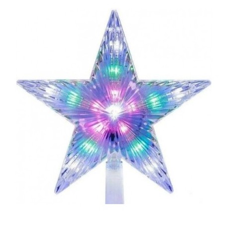Estrella punta de árbol multicolor navidad
