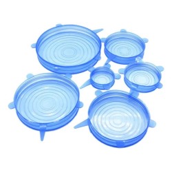 SET DE TAPAS DE SILICONA X 6 UNIDADES AZUL