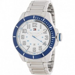 Reloj Tommy Hilfiger 1791073 Three-Hand Silver-Tone Stainles (Importación USA)