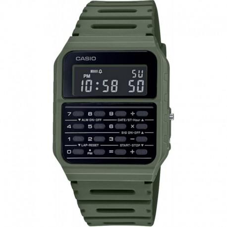 CA-53WF-3B Calculator Green Digital Mens Watch Original New Classic CA-53, 43.2×34.4×8.2mm (CA-53WF-