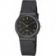 Men's Classic Quartz Watch with Resin Strap, 35mm Black, 100 Meter Water Resistant