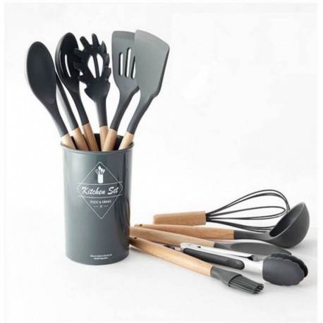 Set 12 Utensilios De Cocina Silicona Res