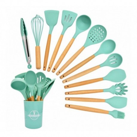 Set 12 Utensilios De Cocina Silicona Res