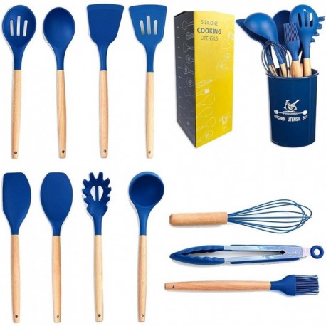 Set 12 Utensilios De Cocina Silicona Res