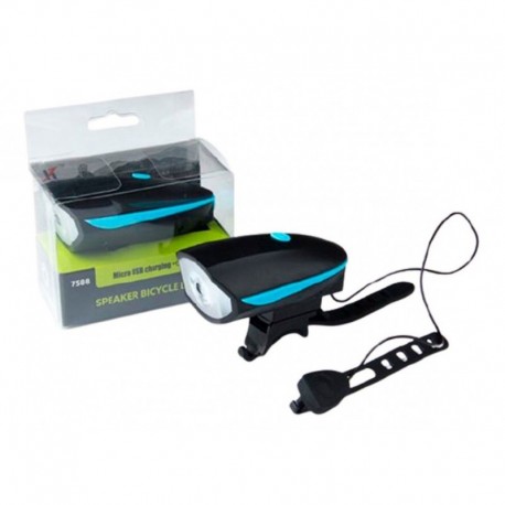 Luz Led Blanca 250lm Con Pito Bicicleta