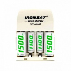 Cargador De Pilas Doble Ironbat Aaa Aa