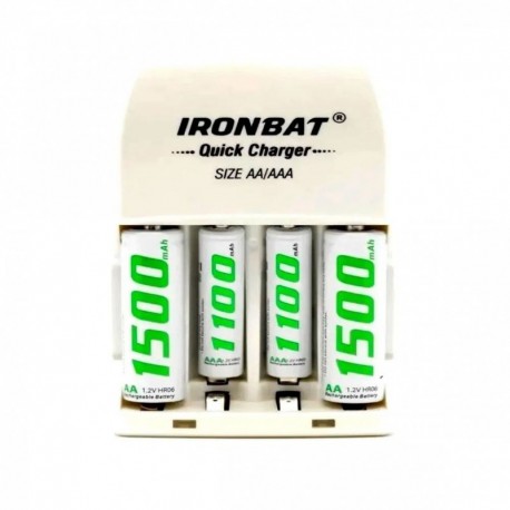 Cargador De Pilas Doble Ironbat Aaa Aa
