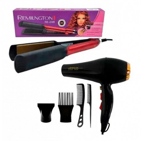 Combo Plancha Alisadora Secador Lm 500