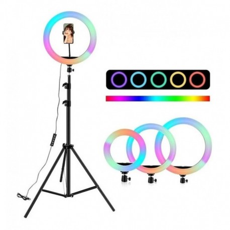 Aro Multi Colores Luz Lampara Led 26cm