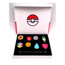 Pokémon Gimnasio Región Kanto Estuche X 8 Medallas Broches (Entrega Inmediata)
